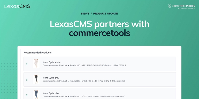 Cover for LexasCMS partners with commercetools