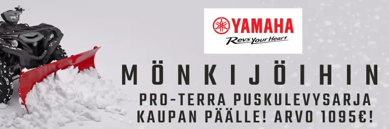 yamaha mönkijä tarjous kampanja puskulevy kaupan päälle