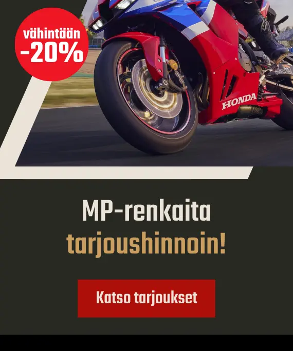 moottoripyörän renkaita ale-hinnoin, vähintään -20%