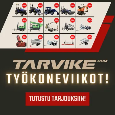 työkoneet alehintaan, traktori tukkikärry klapikone mönkijän kärry tarjous