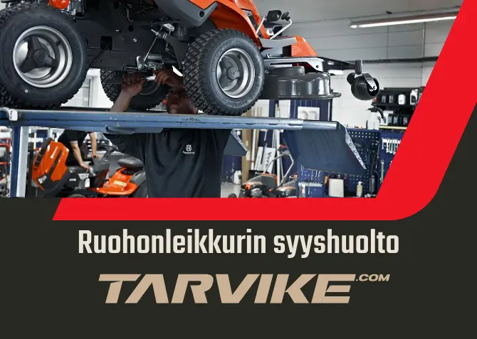 ruohonleikkurin huolto talvisäilytys 