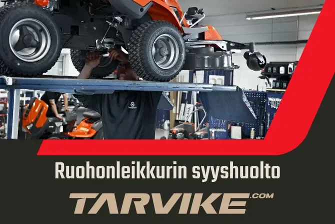 ruohonleikkurin huolto talvisäilytys