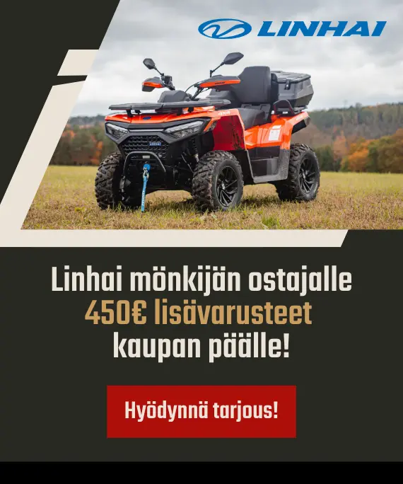 Linhai mönkijä tarjous, lisävarusteet kaupan päälle